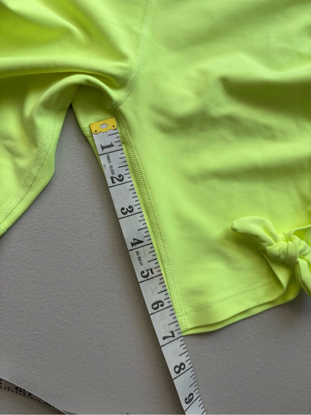 Neon Yellow Kids' Bike Shorts with Side Knots, size 8/M